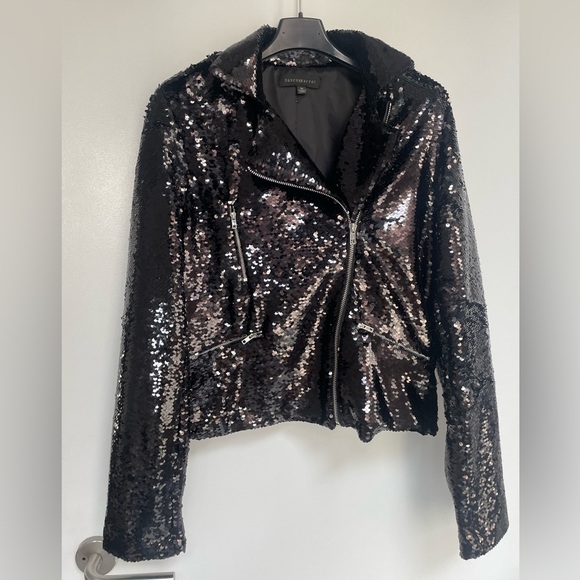 NWOT sequin moto jacket - Picture 4 of 12